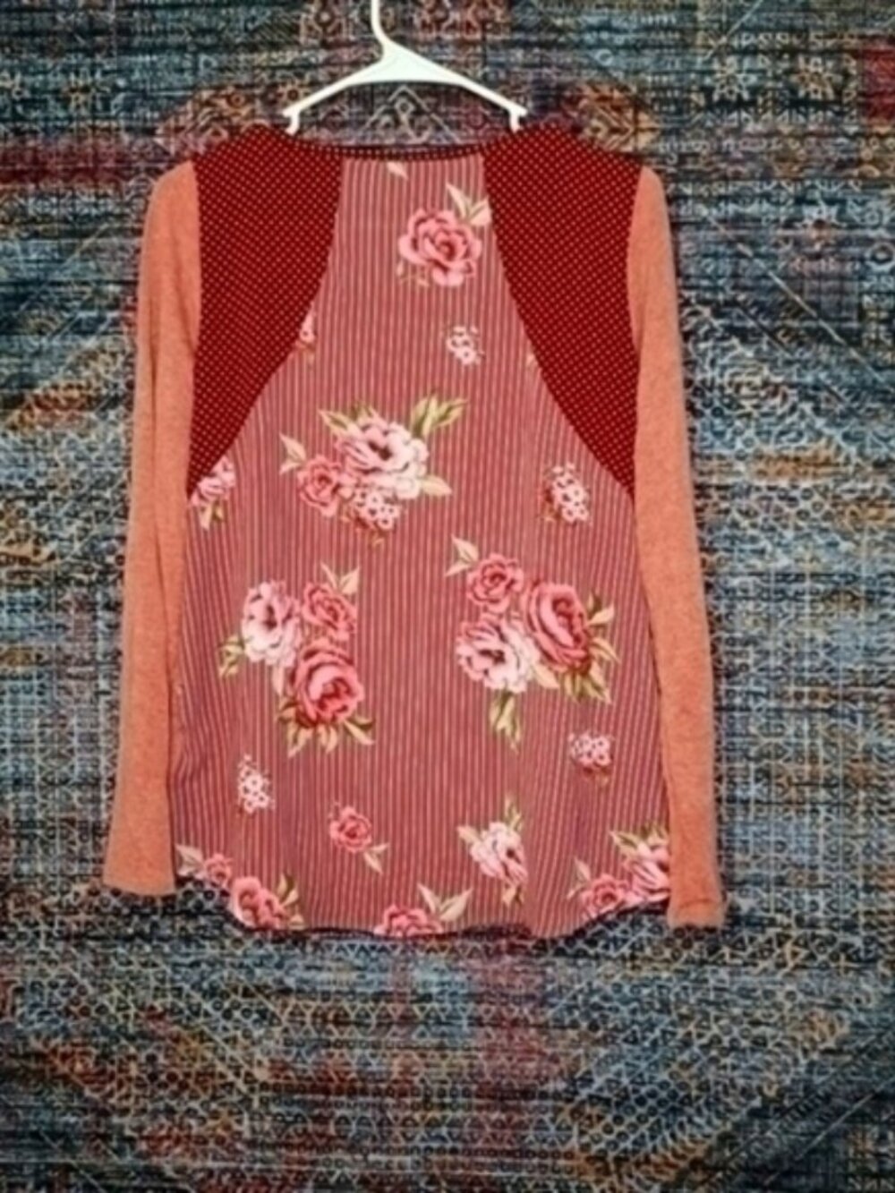 ODDY anthropologie women floral back top USA S EUC